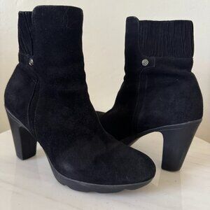 Blondo Loann Ankle Booties, AquaProtect Black Suede, Size 7.5